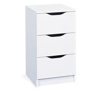 Table de Chevet 3 Tiroirs "Tilda" 41cm Blanc