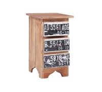 Table De Chevet 30 X 30 X 51 Cm Bois De Récupération Massif Marron