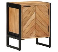 Table de chevet - 40 x 30 x 50 cm - Bois massif manguier - Industriel - 1 porte