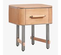 Table de chevet 45x40 cm en bois de manguier et acier Osaka Bois de Mangue