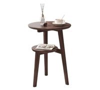 Table de chevet à 2 niveaux avec design rond, solution peu encombrante pour chambre à coucher, salon et salle de bain