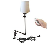 Table de Chevet à Clipser à 1 lumière à intensité Variable avec Bras Flexible, Abat-Jour en Tissu crème, Cordon enfichable de 2,4 m, Lampe à Pince décorative pour Bureau, Maison, bibliothèque, Chevet