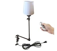 Table de Chevet à Clipser à 1 lumière à intensité Variable avec Bras Flexible, Abat-Jour en Tissu crème, Cordon enfichable de 2,4 m, Lampe à Pince décorative pour Bureau, Maison, bibliothèque, Chevet