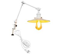 Table de chevet à clipser à intensité variable, 1 lumière en fer blanc, avec bras pivotant flexible, cordon enfichable de 8,2 pieds, lampe à pince décorative pour bureau, chevet, bibliothèque, armoire