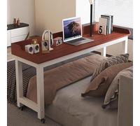 Table de chevet à roulettes réglable, plateau de petit-déjeuner avec roulettes, bureau pour ordinateur portable, table de lit avec roulettes, support de lecture de chevet, utilisation à la maison et