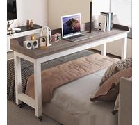 Table de chevet à roulettes réglable pour manger et travailler, ordinateur portable avec roulettes, support de chevet pour la maison et le bureau (B, 220 x 40 cm)