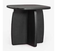 Table De Chevet Agathe En Bois De Manguier 45x45 Cm Noir Uni