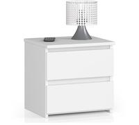 Table de chevet CL2 Blanche 40 cm 2 tiroirs façade Blanche 40x35x40 cm