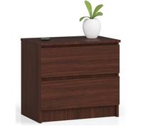 Table de chevet AKORD K60 Wengé 60 cm 2 tiroirs façade Wengé 60x40x55 cm
