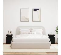 Table de chevet - AKOZON - 2 pcs - Noir - Lumières LED - Bois d'ingénierie - 35x39x55 cm