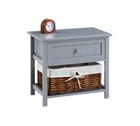 IDIMEX Table de Chevet en Bois avec 1 Tiroir et 1 Panier de Rangement, Style Campagne, Idéale pour Ranger Vos Petites Affaires, Table de Nuit, 50 x 46 x 31 cm, Gris