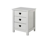 Vipack Table de chevet Amori 3 tiroirs en bois Blanc