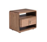 Table de chevet Angel Cerdá en bois de noyer, design moderne, modèle 7225