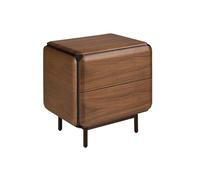 Table de chevet Angel Cerdá en bois de noyer, wengé et acier, style moderne, modèle 7237