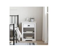 Vidaxl Table De Chevet Bodo Blanc 53x38,5x66 Cm Bois De Pin Massif Multicolore