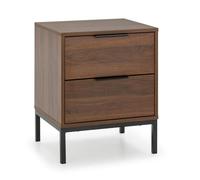 Table de chevet Auri 2 tiroirs couleur Noyer