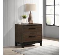 Table de chevet avec 2 tiroirs - Construction en bois rustique pour meubles de chambre à coucher modernes