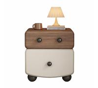 Table de Chevet avec 2 tiroirs et Finition en Cuir, Petit casier, adapté pour Le Rangement de la Table de canapé dans Le Salon léger et Facile à Installer(White Brown,Big)