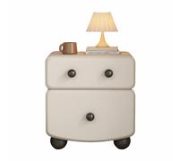 Table de Chevet avec 2 tiroirs et Finition en Cuir, Petit casier, adapté pour Le Rangement de la Table de canapé dans Le Salon léger et Facile à Installer(White,Big)