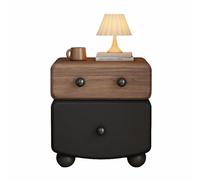 Table de Chevet avec 2 tiroirs et Finition en Cuir, Petit casier, adapté pour Le Rangement de la Table de canapé dans Le Salon léger et Facile à Installer(Black Brown,Big)