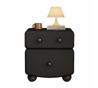 Table de Chevet avec 2 tiroirs et Finition en Cuir, Petit casier, adapté pour Le Rangement de la Table de canapé dans Le Salon léger et Facile à Installer(Black,Big)