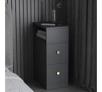 Table de chevet avec 2 tiroirs et ouverture latérale, mini table de nuit moderne et simple pour petit appartement, chambre à coucher, suceur plat