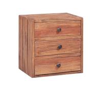 Vidaxl Table De Chevet Avec 3 Tiroirs 35x25x35 Cm Bois De Récupération Marron