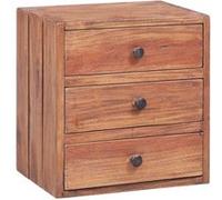 Vidaxl Table De Chevet Avec 3 Tiroirs 35x25x35 Cm Bois De Récupération Marron