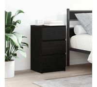 vidaXL Tables de chevet avec 3 tiroirs 2 pièces Noir 39x35x65 cm