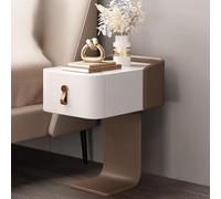 Table de chevet avec bords surélevés et grande capacité de rangement à un tiroir de rangement avec coins arrondis anti-collision, idéale pour les petits appartements, marron