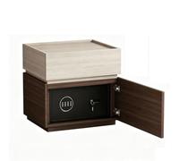 Table de Chevet avec Coffre-Fort Caché Deux Méthodes de Déverrouillage | Panneau en Bois Massif Multicouche Table de Nuit avec Tiroirs et Poignées Encastrées pour Chambre, Salon(A,45x40x49cm)
