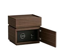 Table de Chevet avec Coffre-Fort Caché Deux Méthodes de Déverrouillage | Panneau en Bois Massif Multicouche Table de Nuit avec Tiroirs et Poignées Encastrées pour Chambre, Salon(C,40x40x49cm)