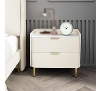 Table de chevet avec double tiroirs et pieds fuselés - Petit espace - Meuble de rangement pour chambre à coucher ou salon (35 x 40 x 48 cm, style 2)
