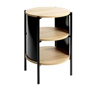 Table de Chevet Avec Étagères "Morphee" 60cm Noir & Naturel