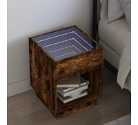 Table de Chevet avec LED Infini Armoire de Lit Table de Nuit Chambre vidaXL