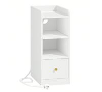 Table de Chevet avec Multiprise, Port USB et Type C, Table d'appoint Étroite, Espace de Rangement à 3 Niveaux avec 1 Tiroir, pour Chambre à Coucher, Salon À propos de cet article1.[Avec Prise de Charg