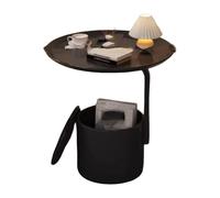 Table De Chevet avec Rangement, Table Basse Légère Et Portable avec Seau Et Couvercle, Capacité De Poids De 10 Kg, Convient Aux Chambres Et Aux Salons(Black)