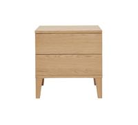 Table de chevet avec rangements 2 tiroirs scandinave bois clair chêne FREDDY
