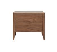 Table de chevet avec rangements 2 tiroirs bois foncé noyer BENJA