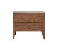 Miliboo - Table de chevet avec rangements 2 tiroirs bois foncé noyer BENJA