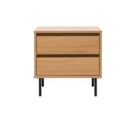Table de chevet avec rangements 2 tiroirs finition bois clair chêne ARAGON
