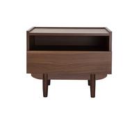 Table de chevet avec rangements finition bois foncé noyer SANAA