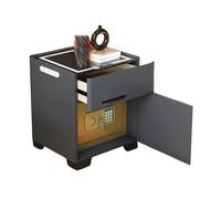 Table de chevet avec station de charge, intelligente avec 3 lumières LED colorées, verrouillable par mot de passe, table de chevet pour chambre à coucher ou salon (couleur : orange, taille : 35 c