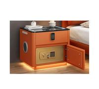 Table de chevet avec station de charge, ports USB de type C, lumière LED, coffre-fort caché, tiroir à combinaison, capteur de haut-parleur pour chambre à coucher