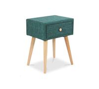 Table De Chevet Avec Tiroir En Tissu Turquoise