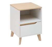 Table de Chevet Avec Tiroir "Luma" 55cm Blanc