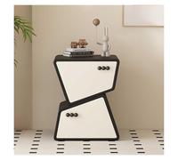 Table de chevet avec tiroirs, construction en bois massif, table de chevet pour chambre à coucher, table d'appoint durable avec poignée