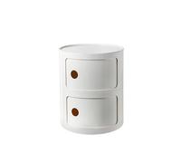 Table de chevet avec tiroirs et porte coulissante - Table de chevet en plastique à 2/3/4 niveaux pour chambre à coucher - Design rond moderne