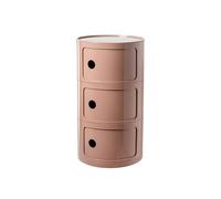 Table de chevet avec tiroirs et porte coulissante - Table de chevet en plastique à 2/3/4 niveaux pour chambre à coucher - Design rond moderne