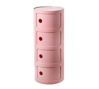 Table de chevet avec tiroirs et porte coulissante - Table de chevet moderne en plastique pour chambre à coucher